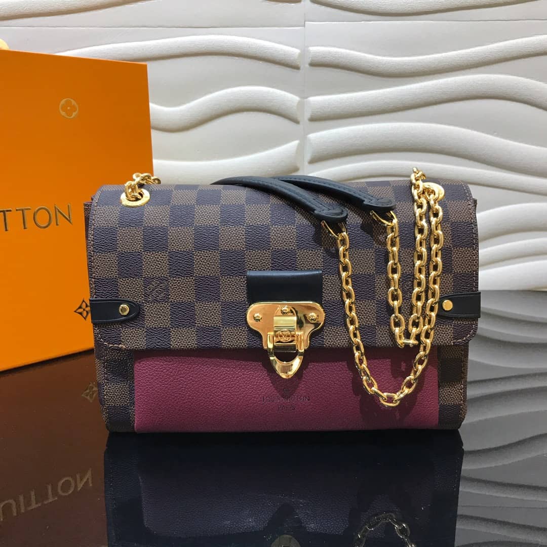Best Replica Louis Vuitton Vavin PM Damier Ebene Replica Shoulder Bag Purple N40113 - Colareps