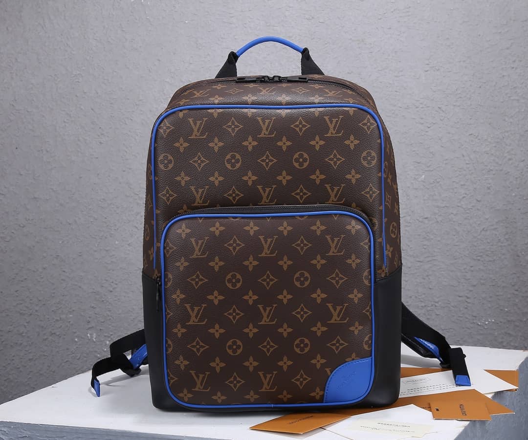 Best Replica Louis Vuitton Dean Canvas Monogram Macassar Blue Brown M45867 Replica Backpack - Colareps