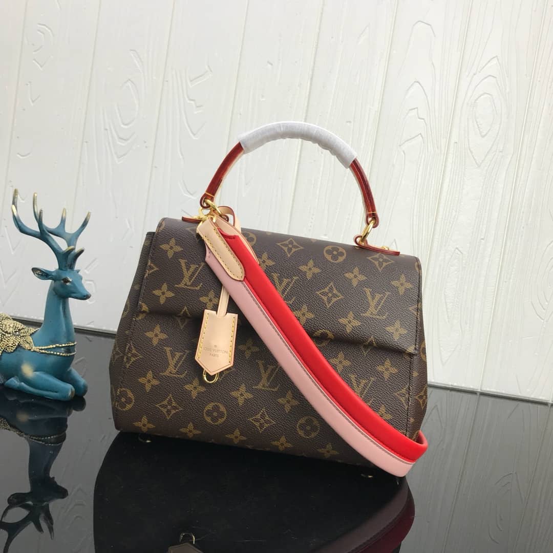 Best Replica Louis Vuitton Cluny BB Monogram Canvas Shoulder Bag Replica Red M42738 - Colareps