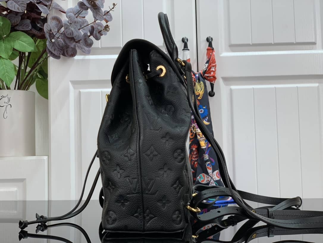 Best Replica Louis Vuitton Ann Platt Montsouris PM Noir Leather Replica Backpack Black M45205 - Colareps