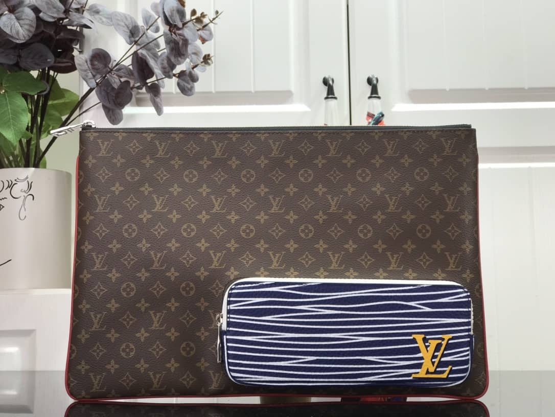 Best Replica Louis Vuitton Canvas Monogram Pochette A4 Replica Clutch M69690 - Colareps