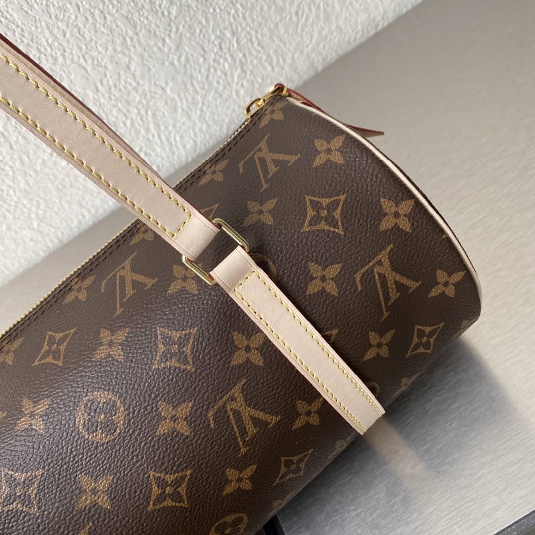 Best Replica Wholesale LV Leather Cylinder Replicas Shoulder Bag Brown - Colareps