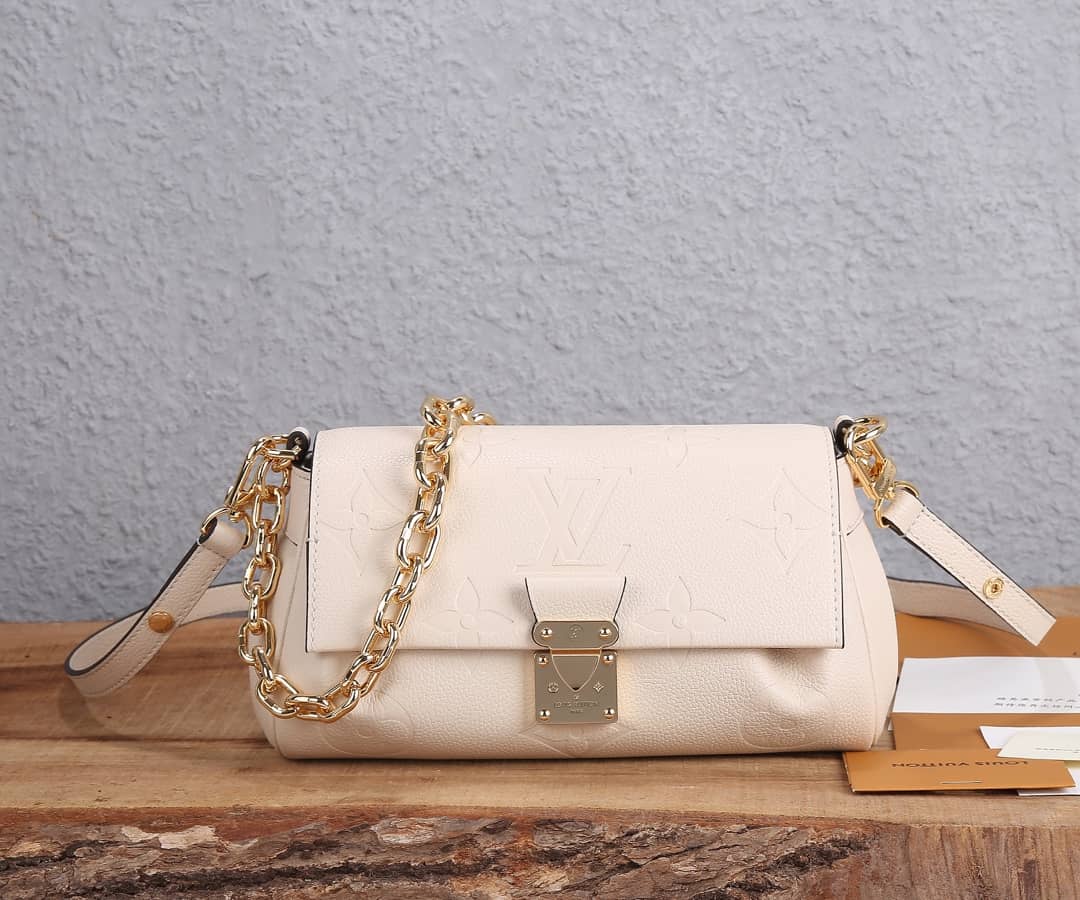 Best Replica Louis Vuitton Favorite Monogram Empreinte Leather Replica Shoulder Bag White M45813 - Colareps