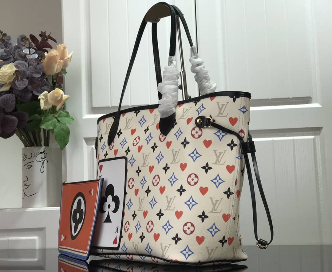 Best Replica Louis Vuitton Game On Neverfull MM Tote Replica White M57462 - Colareps