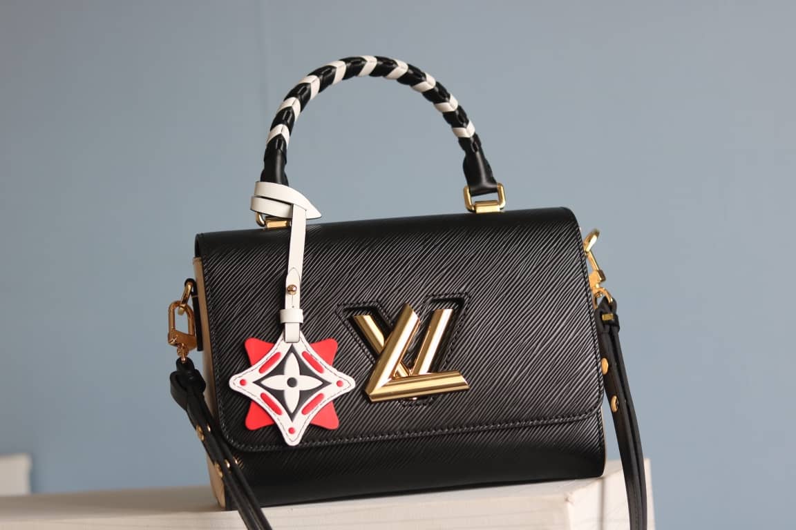 Best Replica Louis Vuitton Textured Epi Leather Twist Series Bag Black - Colareps