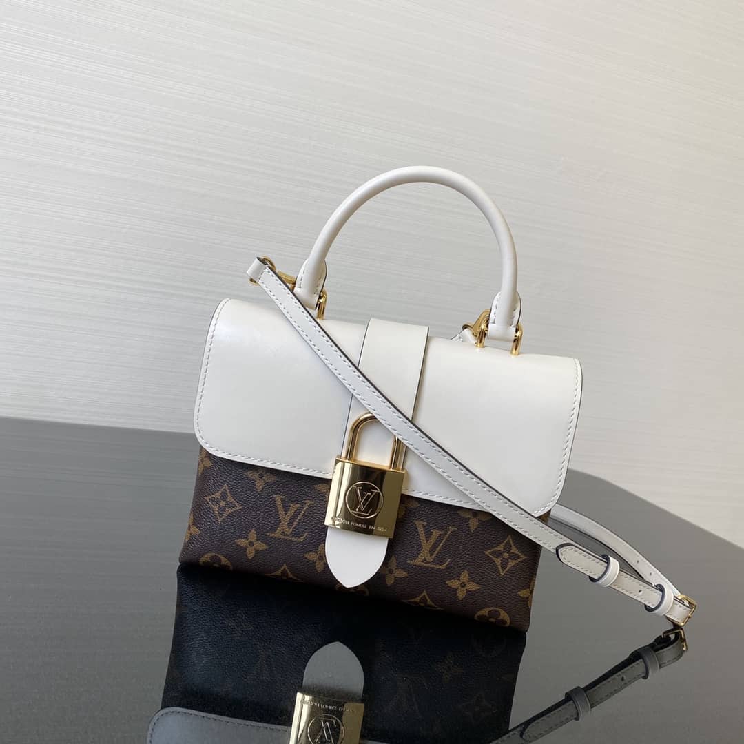 Best Replica Louis Vuitton Monogram Canvas Locky BB Bag Replica White M44321 - Colareps