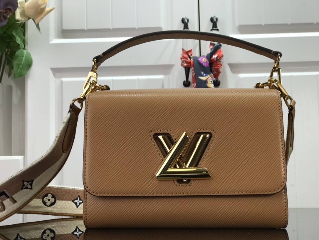 Best Replica Louis Vuitton Twist MM Golden Lock Handle Epi Leather Replica Crossbody Bag M57506 - Colareps