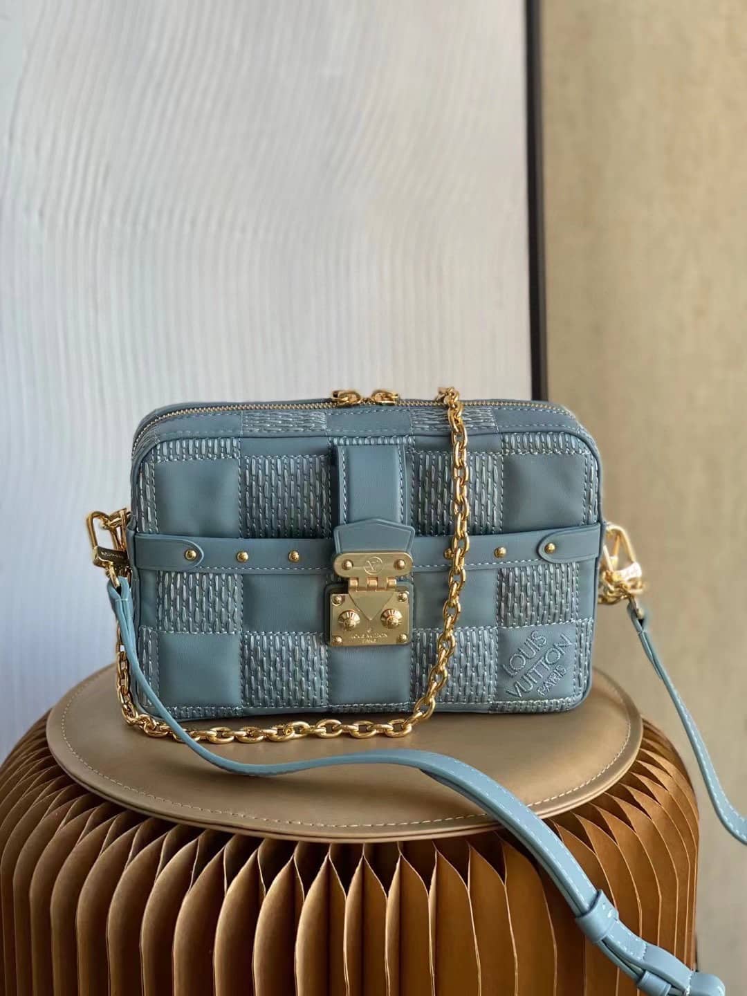 Best Replica Louis Vuitton Troca PM Blue M59116 Replica Crossbody Bag - Colareps