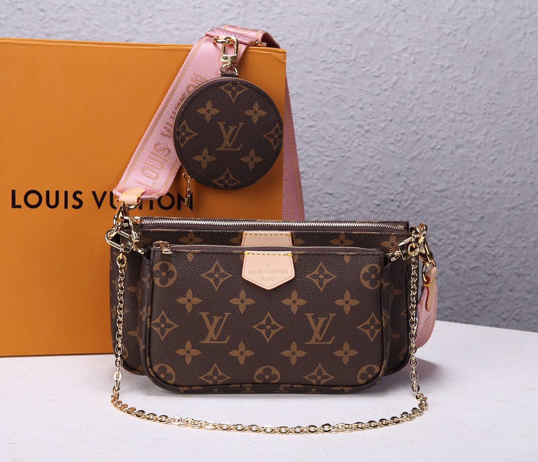 Best Replica Louis Vuitton Multi Pochette Accessoires Replica Crossbody Bag Pink M44840 - Colareps