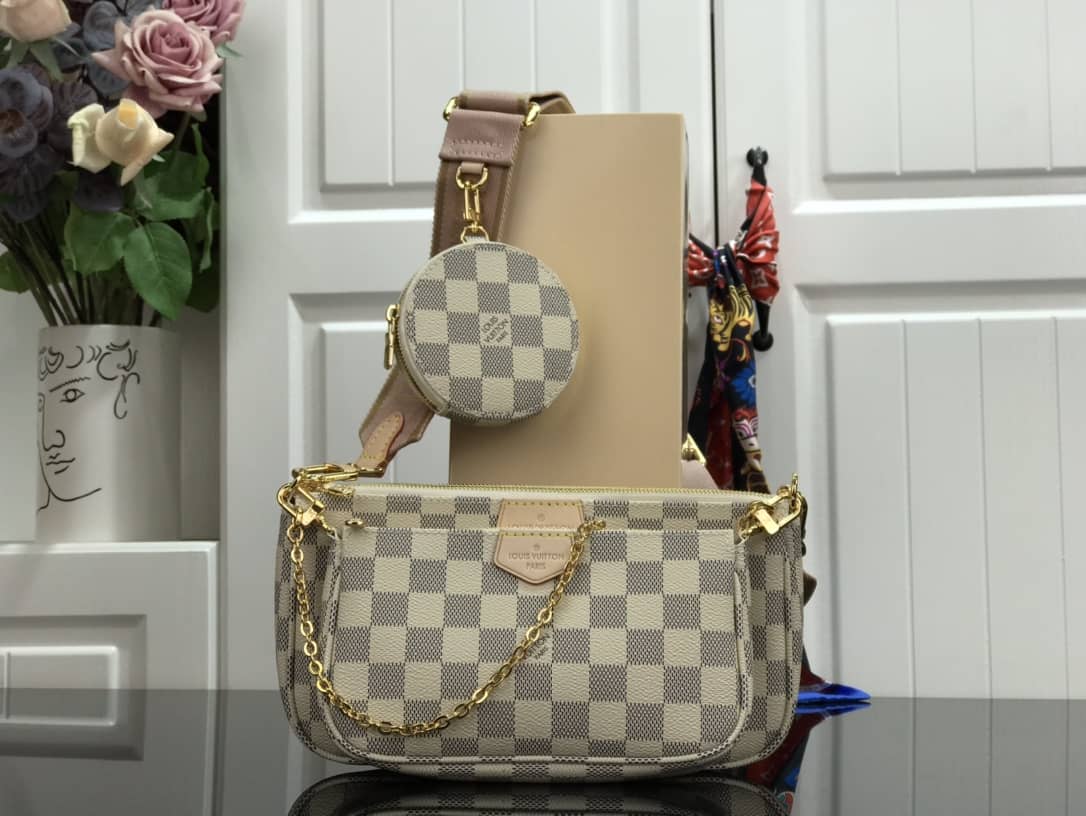 Best Replica Louis Vuitton Multi Damier Azur Replica Pochette M44813 - Colareps