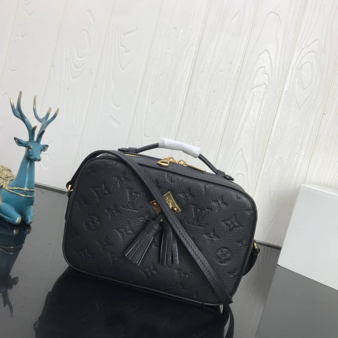 Best Replica Louis Vuitton Saintonge Monogram Empreinte Replica Bag Black M44593 - Colareps