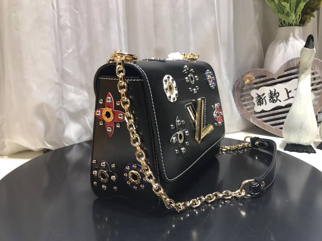 Best Replica Louis Vuitton Epi Leather Twist MM Replica Bag Black - Colareps