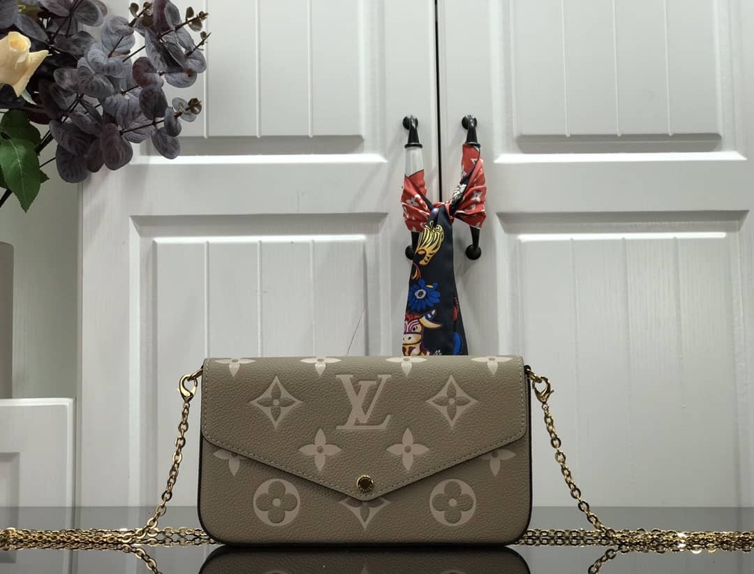 Best Replica Louis Vuitton Bicolor Monogram Empreinte Replica Pochette Felice Gray M69977 - Colareps