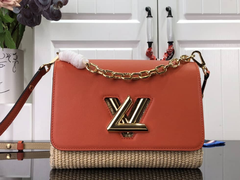 Best Replica Louis Vuitton Twist MM Raffia Replica Bag M57648 - Colareps