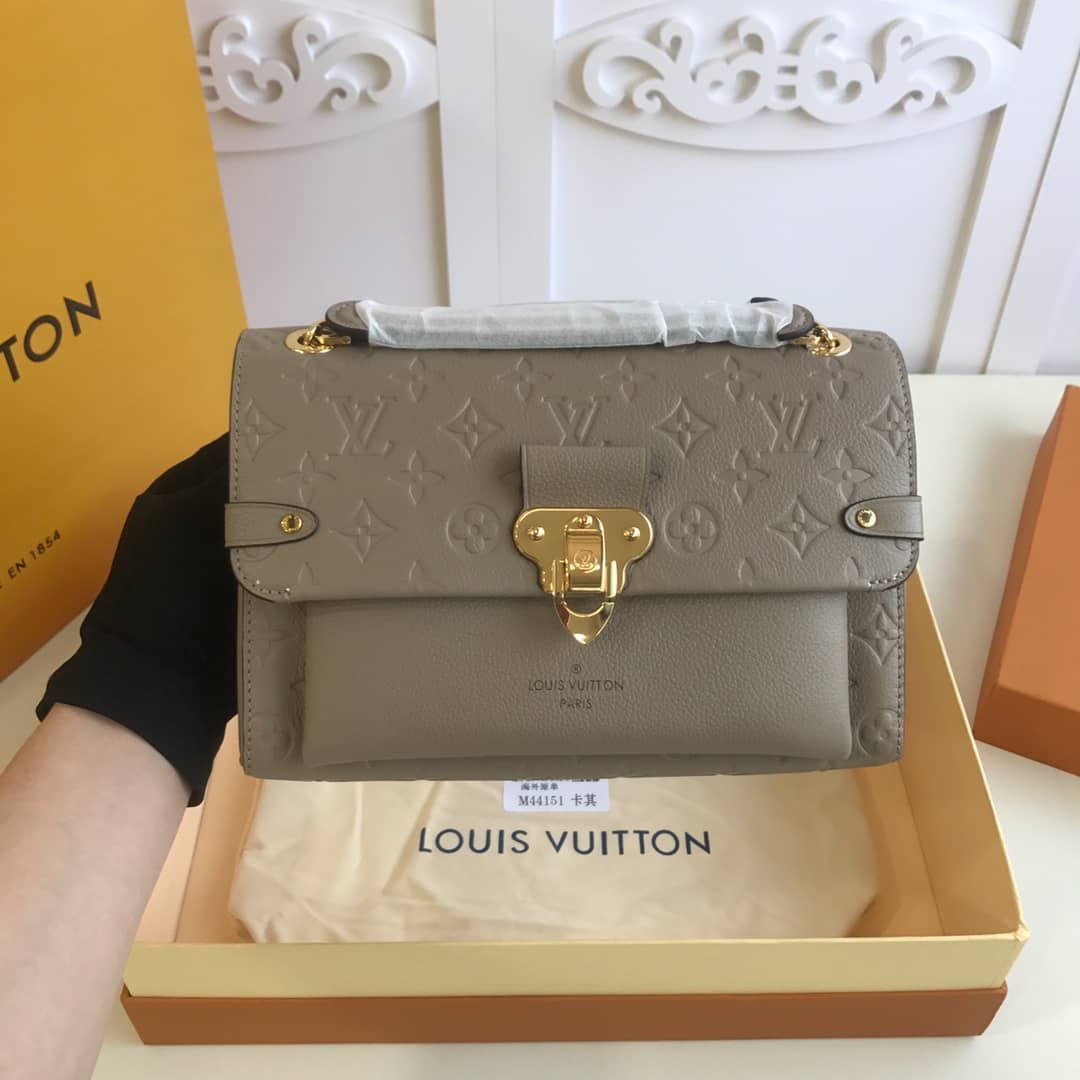 Best Replica Louis Vuitton Monogram Empreinte Vavin PM Chain Replica Shoulder Bag Khaki M44151 - Colareps