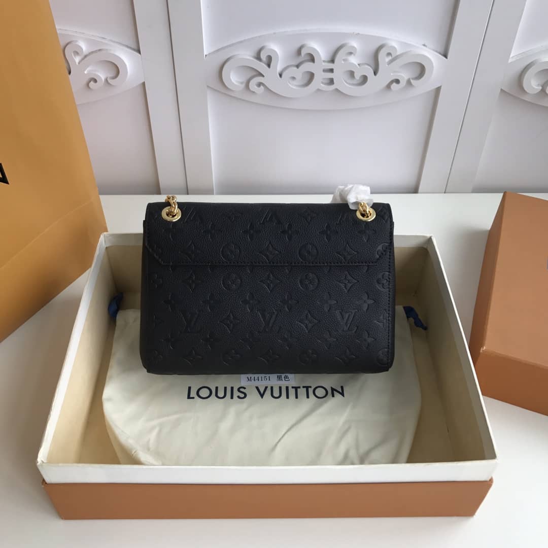 Best Replica Louis Vuitton Monogram Empreinte Vavin PM Chain Replica Shoulder Bag Black M44151 - Colareps