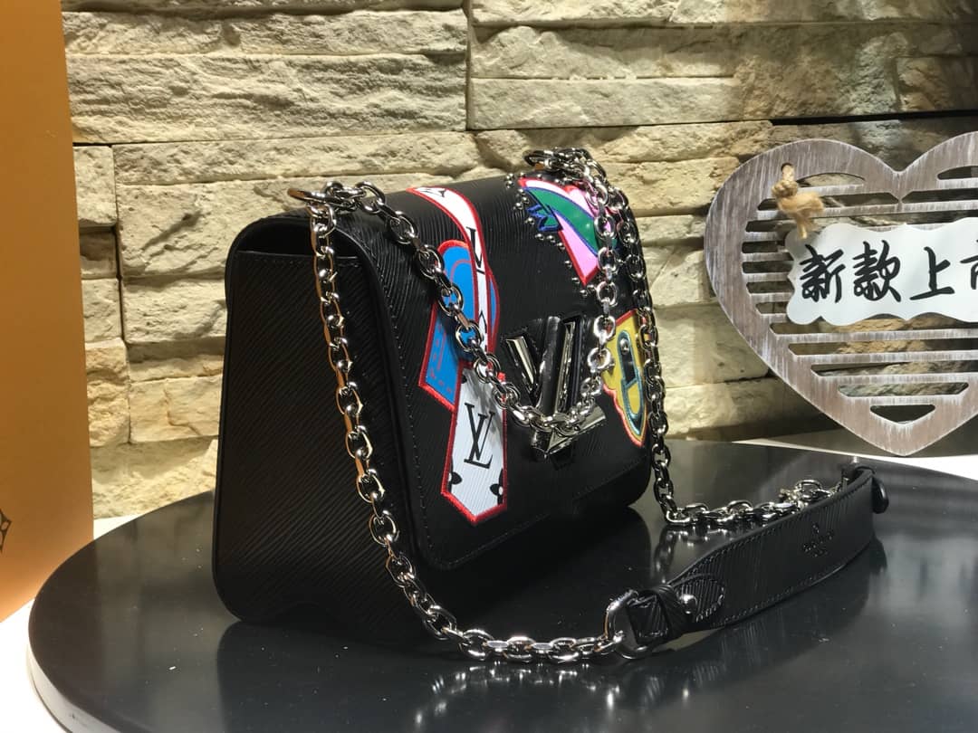 Best Replica Louis Vuitton Twist MM Bag Black M50296 Replica - Colareps