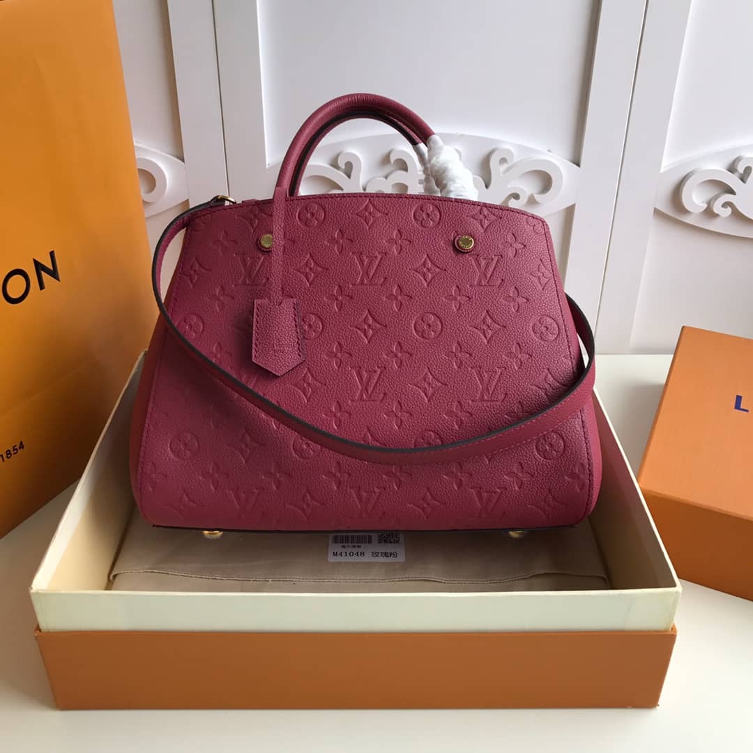 Best Replica Louis Vuitton Monogram Montaigne MM Shoulder Bag Replica Red M41048 - Colareps