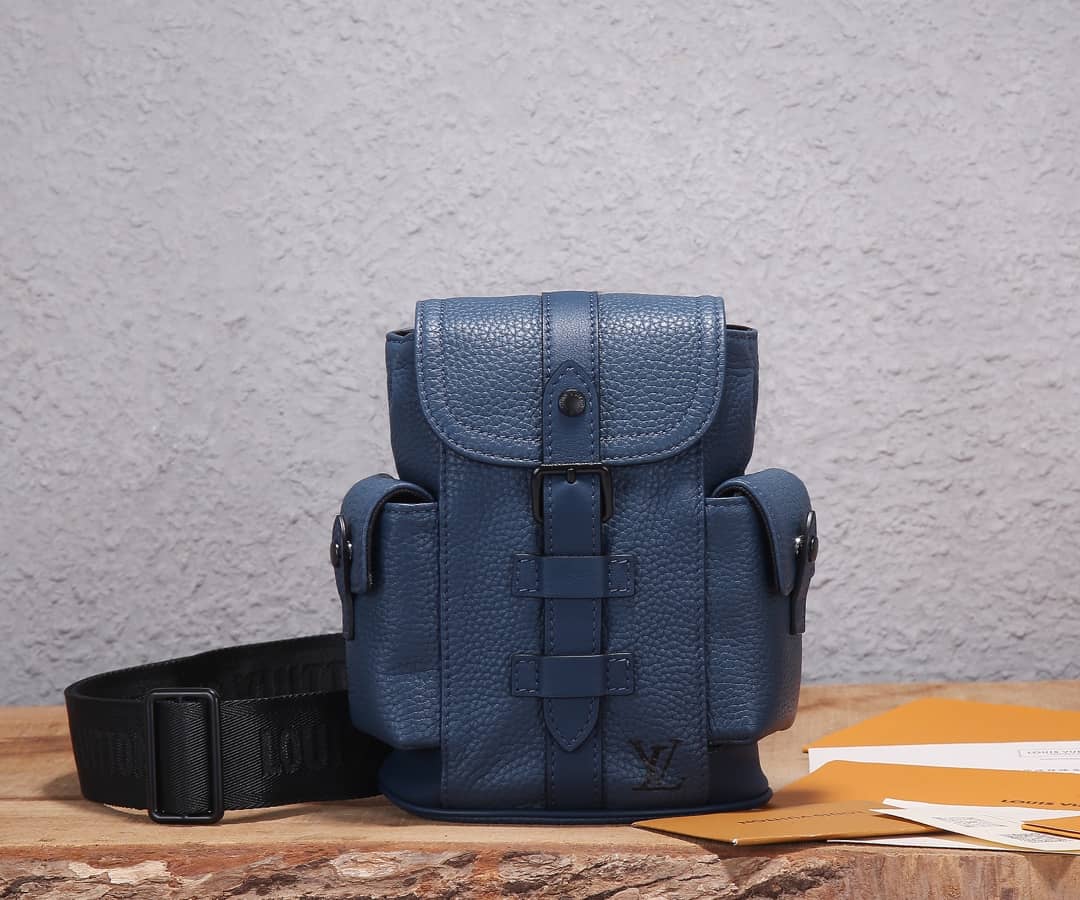 Best Replica LV Backpack Replica Taurillon Leather Christopher XS Navy Blue M58494 - Colareps