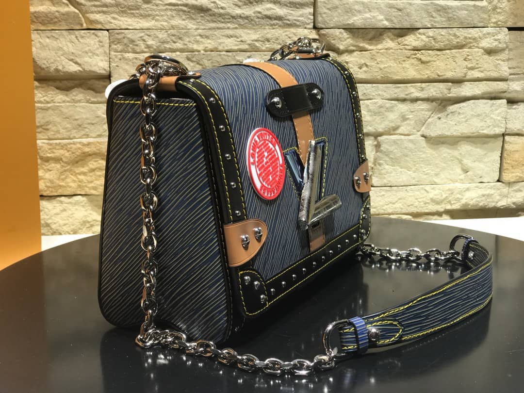 Best Replica Louis Vuitton Twist MM Bag Blue M50296 Replica - Colareps