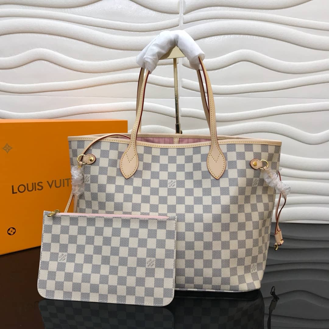Best Replica Louis Vuitton Neverfull Dupe MM Damier Azur Bag N40995 - Colareps