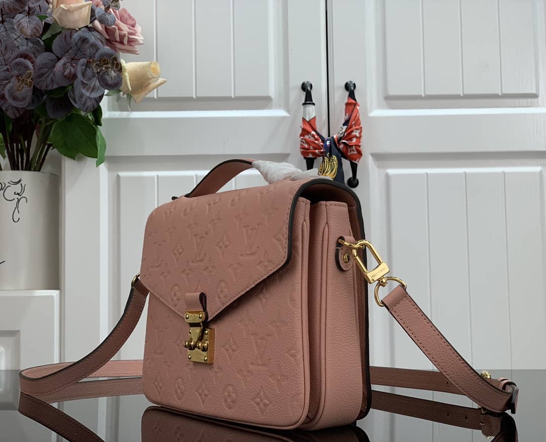 Best Replica Best Replica Louis Vuitton Pochette Metis Marine Leather Pink M44071 Replica Shoulder Bag(ColaReps) - Colareps