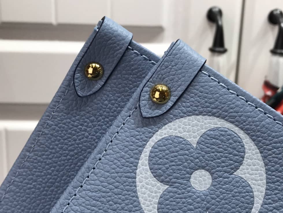 Best Replica Louis Vuitton OnTheGo Monogram Empreinte MM Blue M45718 Replica Tote - Colareps