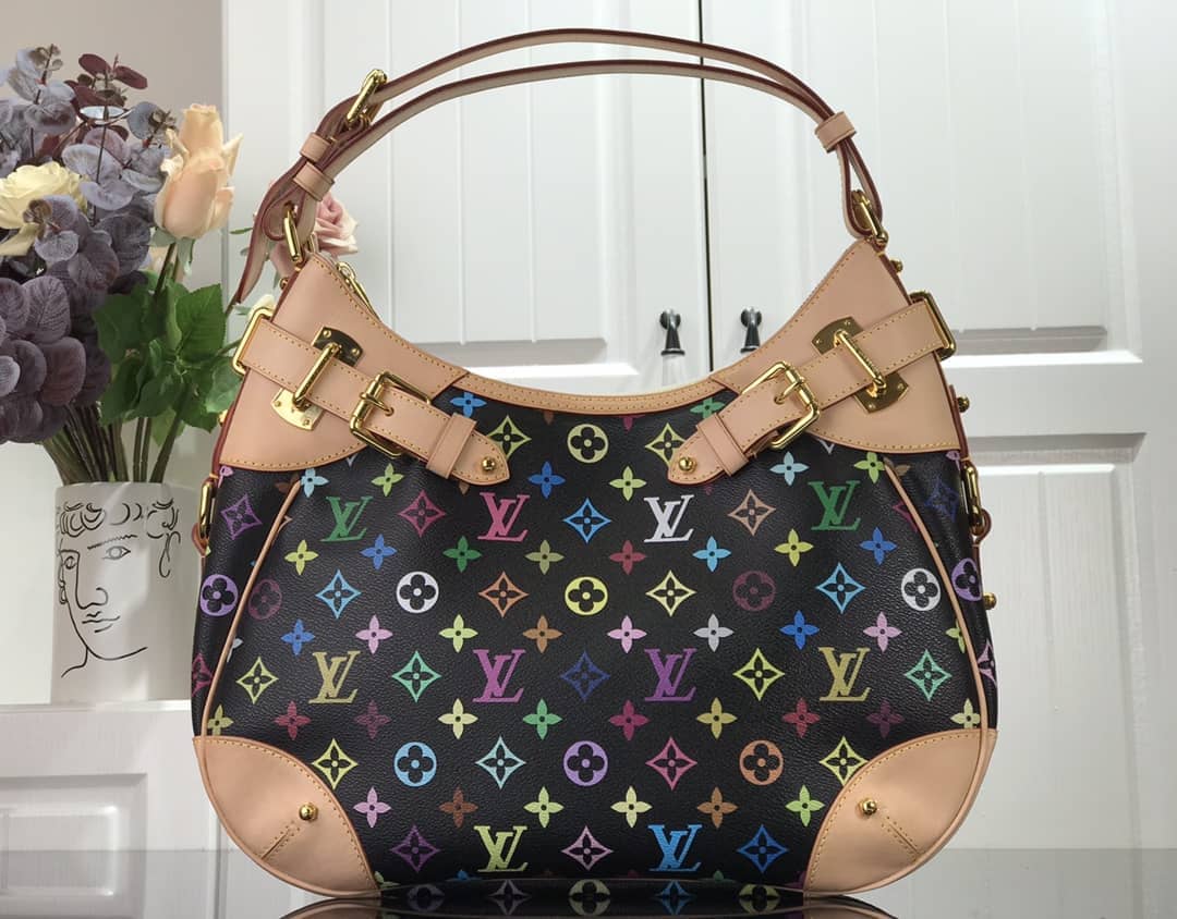 Best Replica Louis Vuitton Monogram Multi Color Greta Shoulder Bag Replica Black M40196 - Colareps