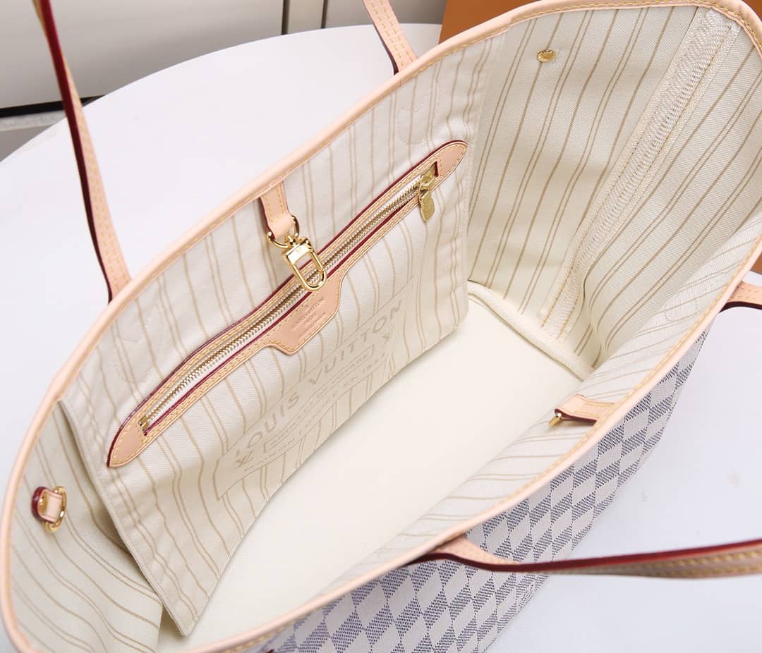 Best Replica Louis Vuitton Neverfull Dupe MM Damier Azur Tote N41361 - Colareps