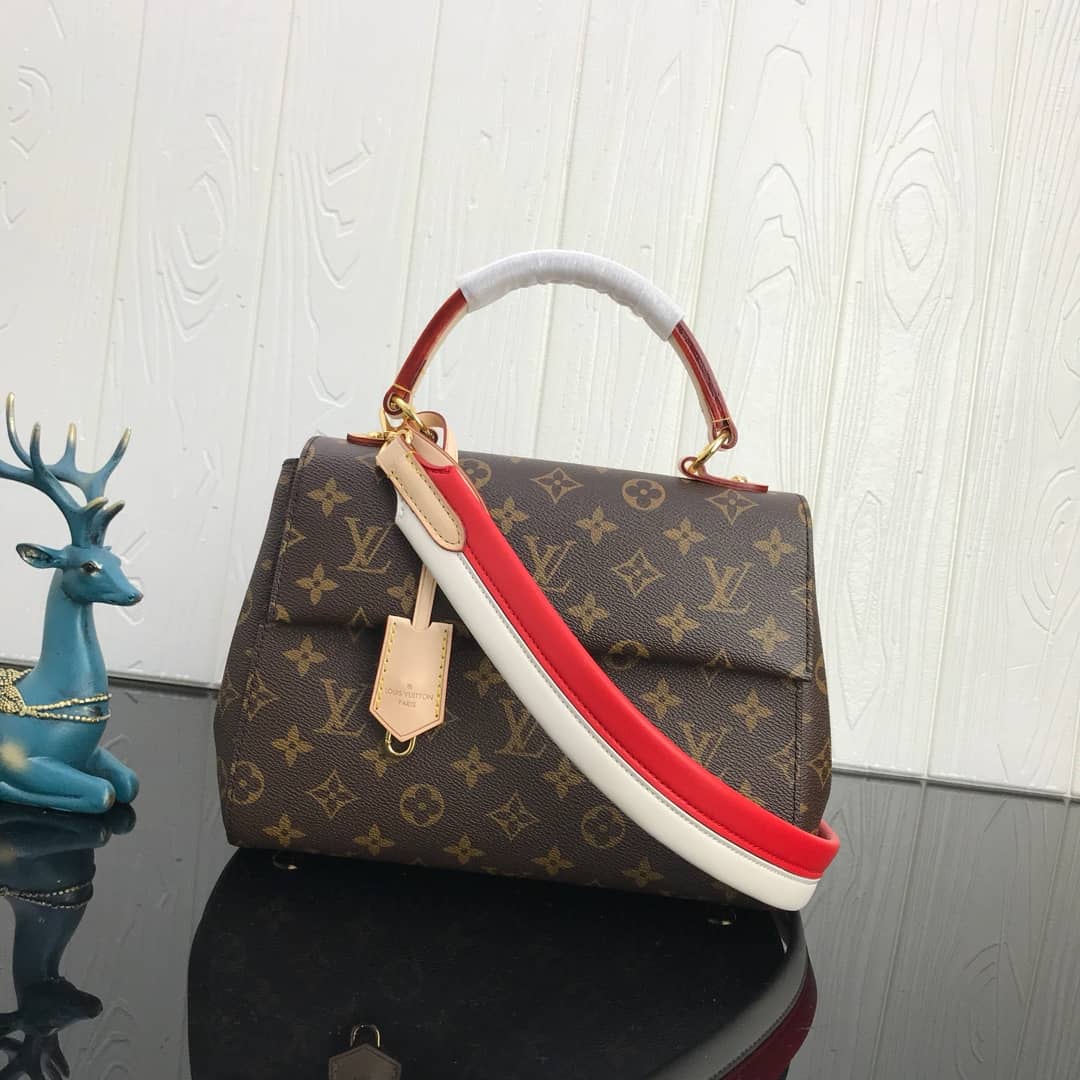 Best Replica Louis Vuitton Cluny BB Monogram Canvas Shoulder Handbag Replica Red M42738 - Colareps