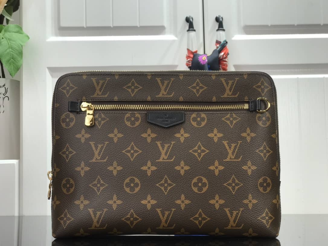 Best Replica Louis Vuitton Monogram Eclipse Canvas Replica Pouch Brown M60417 - Colareps