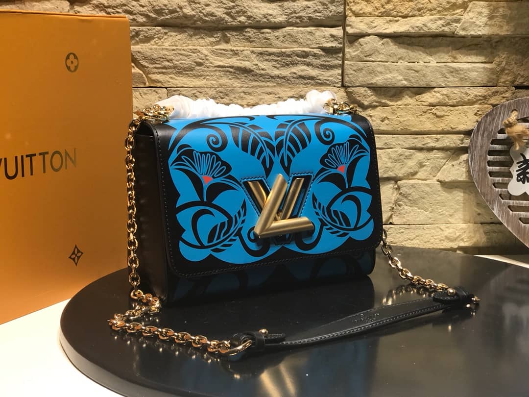 Best Replica Louis Vuitton Twist MM Bag Blue M50296 Replica - Colareps