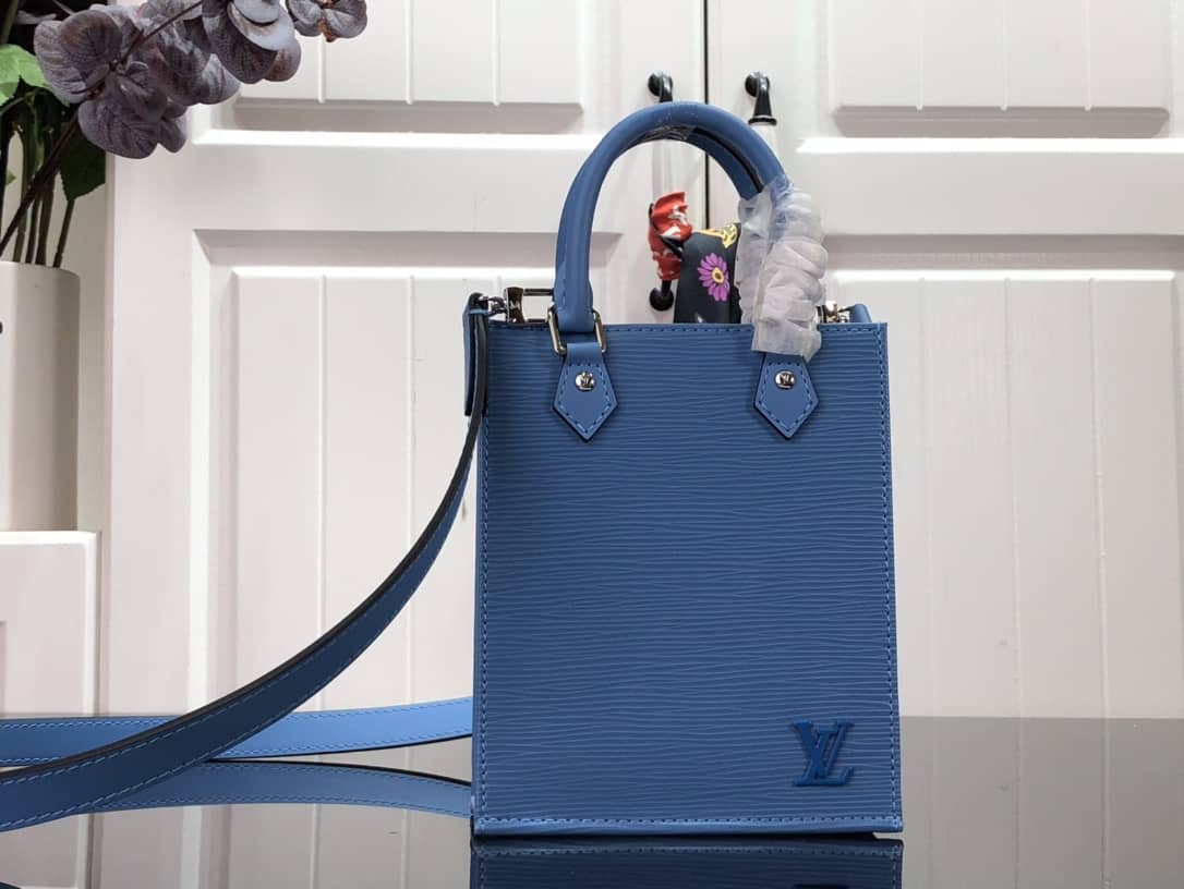 Best Replica Louis Vuitton Petit Sac Plat Flat Shoulder Bag Replica Blue M80169 - Colareps