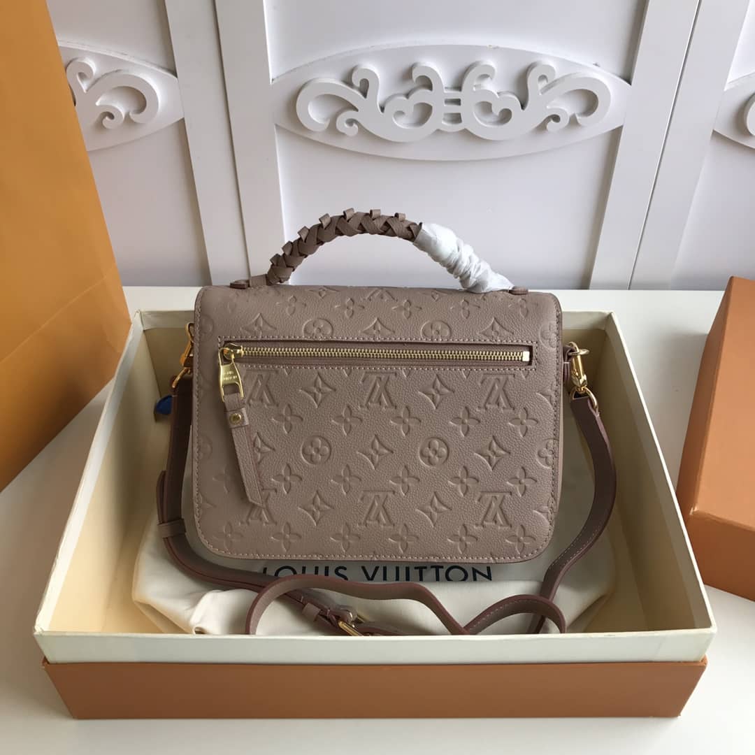 Best Replica Louis Vuitton Pochette Metis Braided Monogram Empreinte Replica Apricot M43942 - Colareps