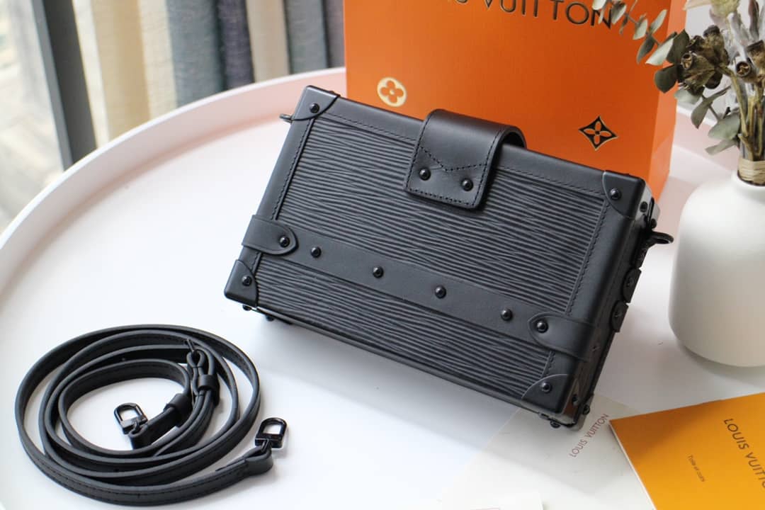 Best Replica Louis Vuitton Petite Malle Monogram Canvas Replica Bag Black M40273 - Colareps