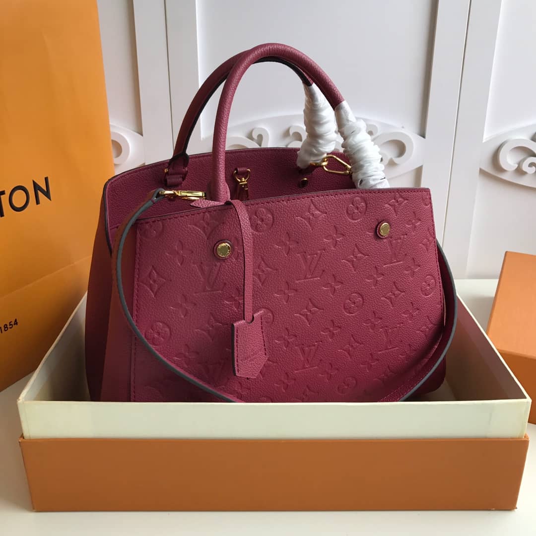 Best Replica Louis Vuitton Monogram Montaigne MM Shoulder Bag Replica Red M41048 - Colareps