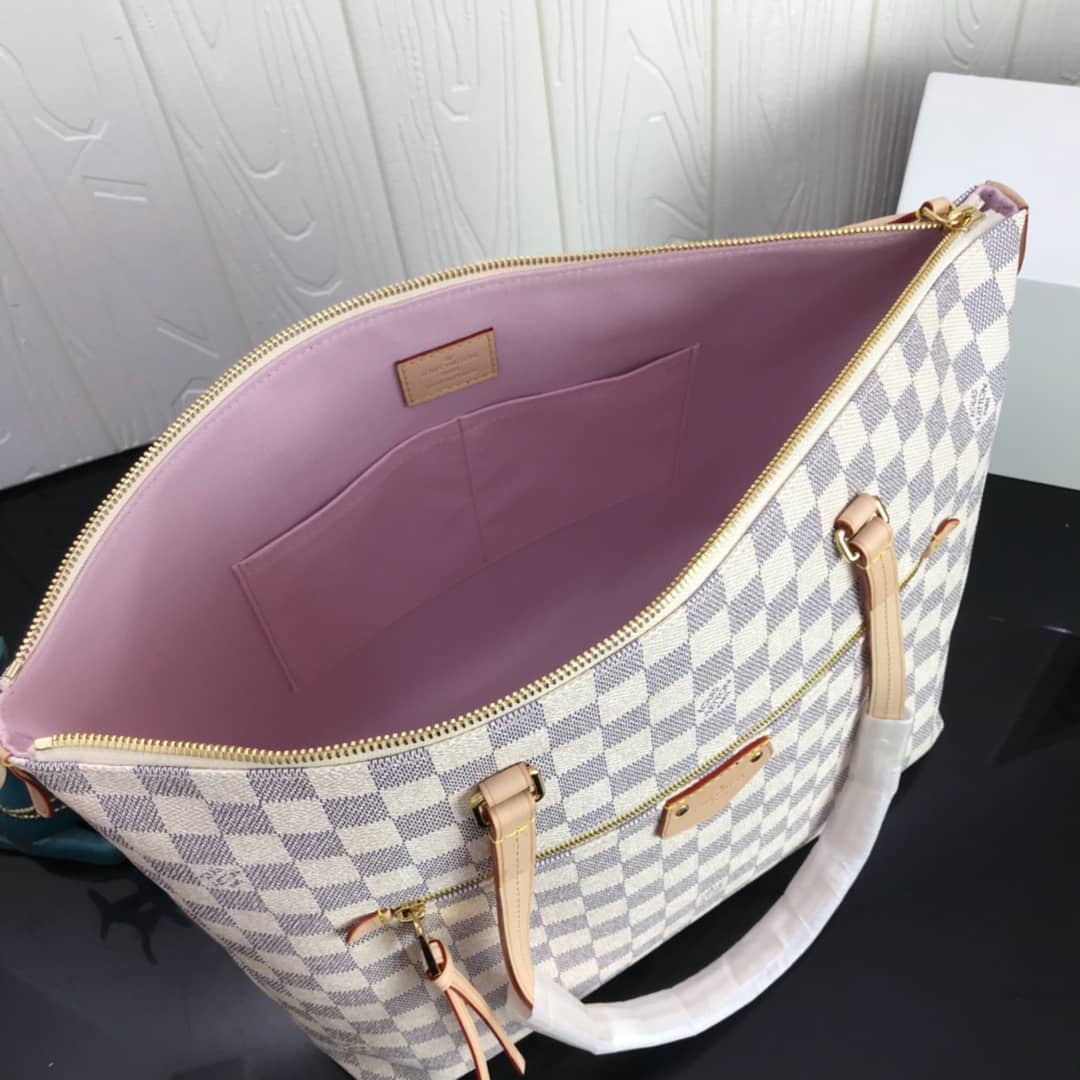 Best Replica Louis Vuitton Damier Azur Jena MM Semi Tote Replica White M42267 - Colareps