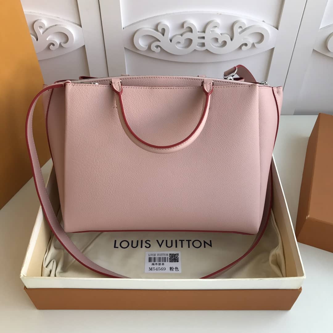 Best Replica Louis Vuitton Lockmeto Tote Leather Tote Replica Pink M54569 - Colareps