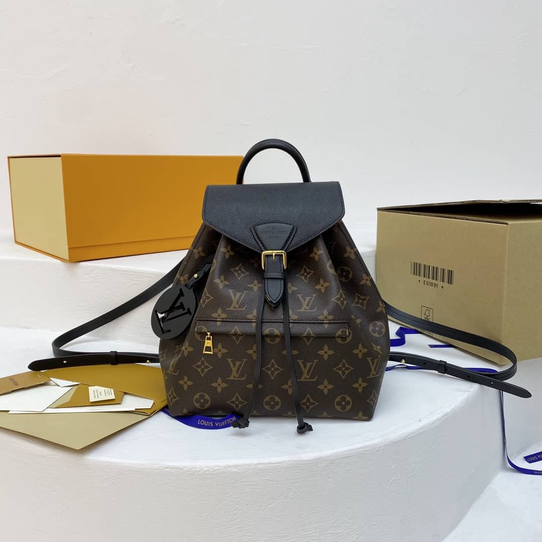 Best Replica Louis Vuitton Monogram Canvas Montsouris BB Replica Bag M45516 Black - Colareps