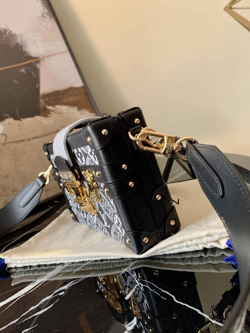 Best Replica Louis Vuitton Since 1854 Petite Malle Replica Bag Black M57212 - Colareps