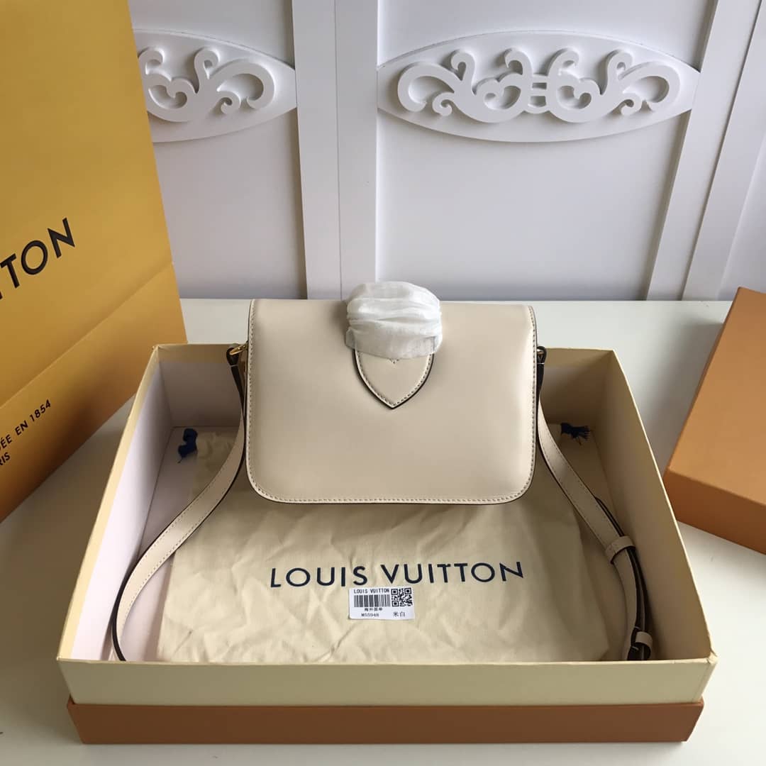 Best Replica Louis Vuitton Pont9 Neuf Leather Replica Shoulder Bag White M55948 - Colareps