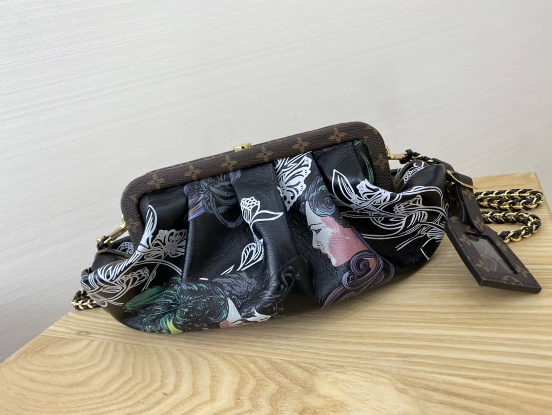 Best Replica Louis Vuitton Monogram Canvas Boursicot EW Replica Bag Black M45229 - Colareps