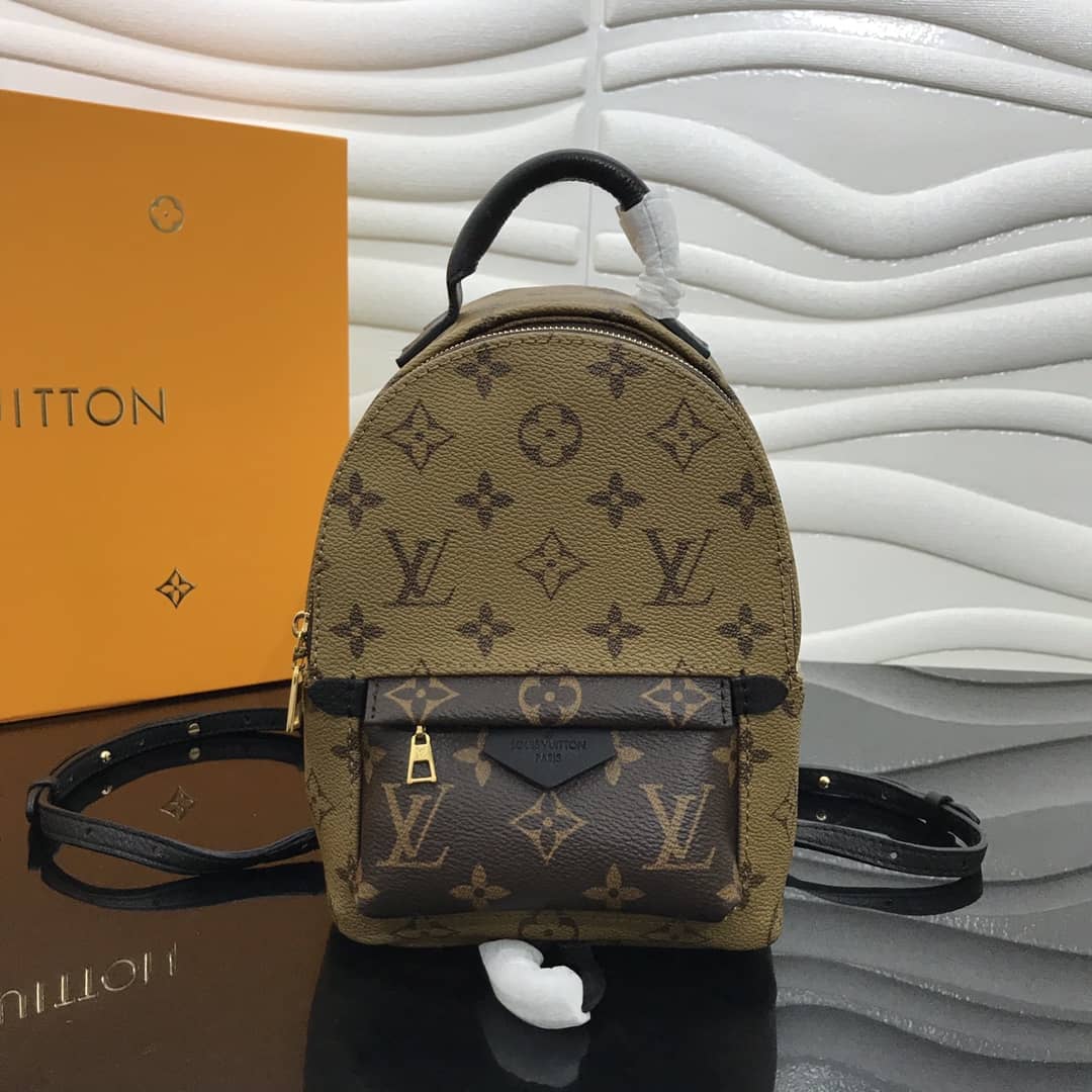 Best Replica Louis Vuitton Palm Spring Mini Replica Backpack Monogram Reverse Canvas Yellow M44872 - Colareps