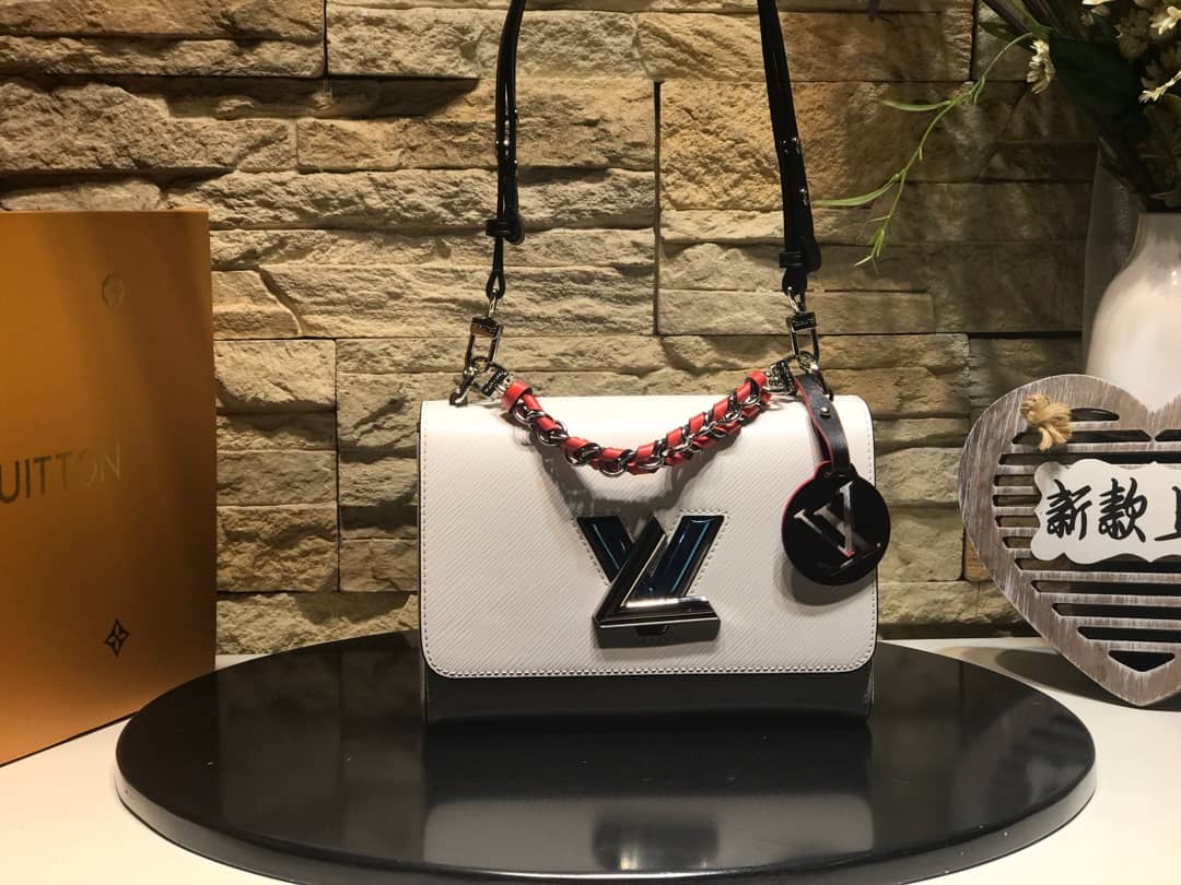 Best Replica Louis Vuitton Twist MM Bag White M50296 Replica - Colareps