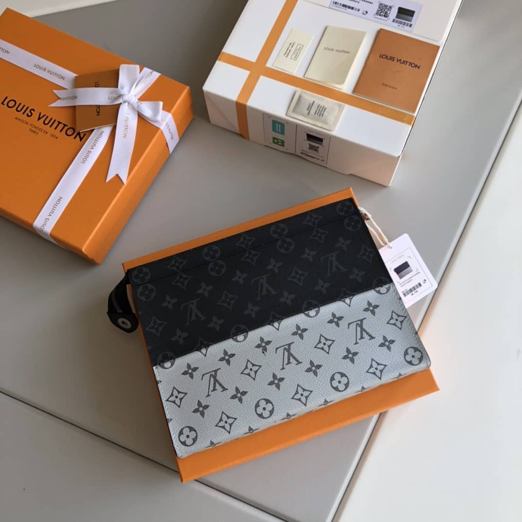 Best Replica Louis Vuitton Voyage MM Monogram Replica Pochette Black Gray M63039 - Colareps