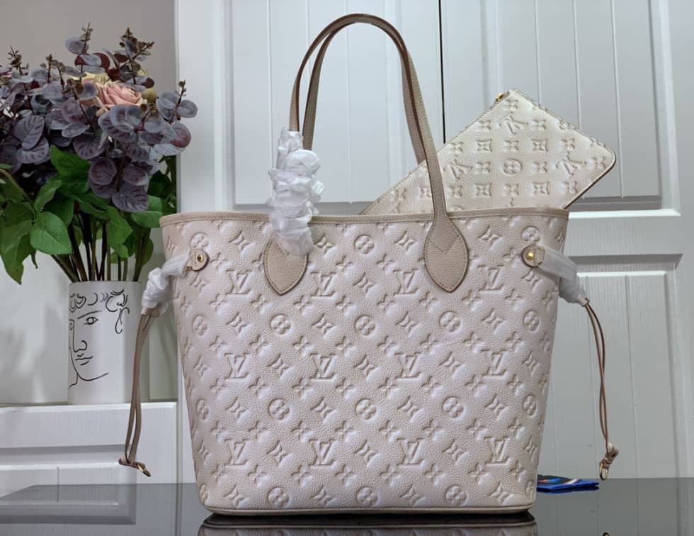 Best Replica Louis Vuitton Neverfull MM Carryall Pale Beige M46231 Replica Tote - Colareps