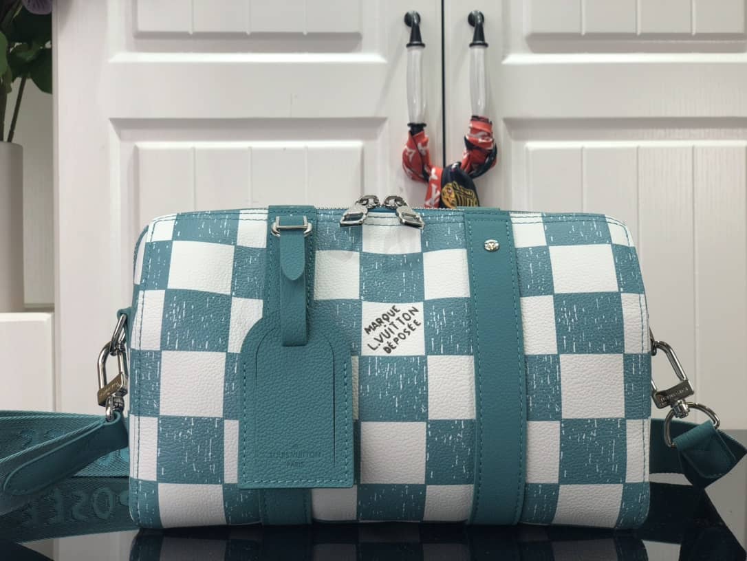 Best Replica Louis Vuitton City Keepall Damier Turquoise Replica Shoulder Bag N50076 - Colareps