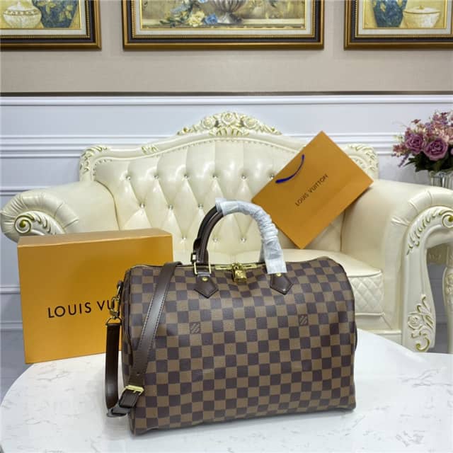 Best Replica Louis Vuitton Replica Bags Speedy Bandouliere 35 Damier Ebene N41366 - Colareps