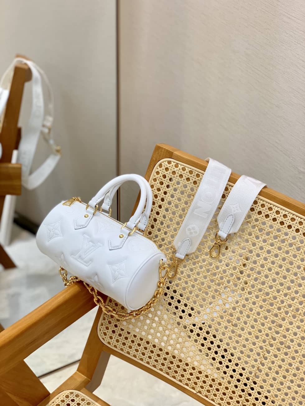 Best Replica Louis Vuitton Papillon BB White M59826 Replica Shoulder Bag - Colareps