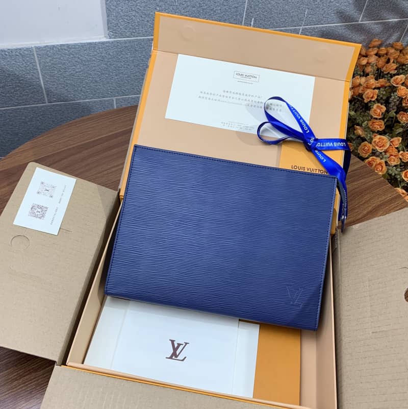 Best Replica Louis Vuitton Replica Toiletry Pouch 26 Epi Leather Blue M41366 - Colareps